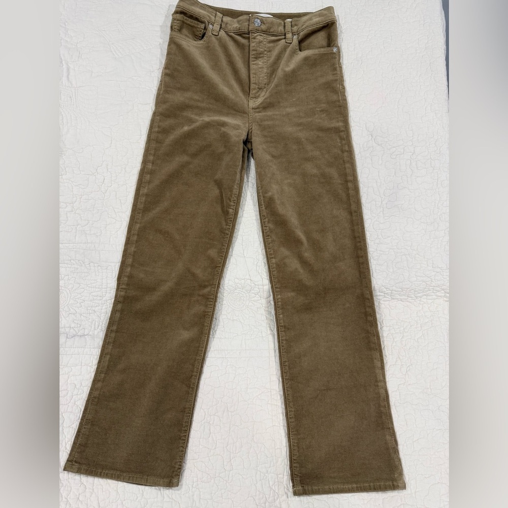 FRAME DENIM Womens Tan Corduroy Le Sleek Straight Size 28 stretch